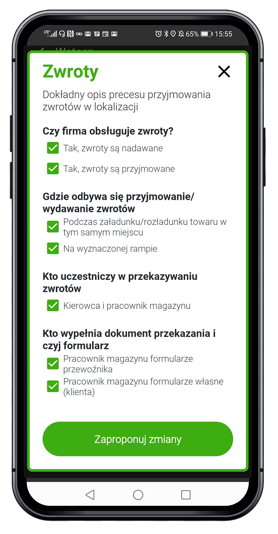Navigor - aplikacja - ekran